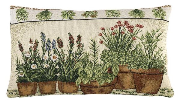 Dekoračný návlek MOTIV bylinky zelená béžová 30x50 cm