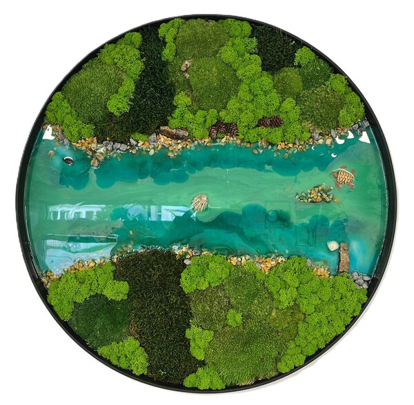 Machový kruh s epoxidom - nature Veľkosť rámu: 30cm