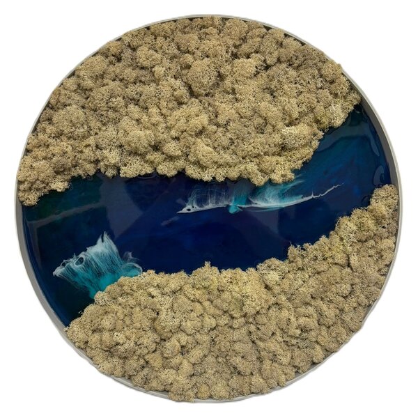 Machový kruh s epoxidom - river Veľkosť rámu: 40cm