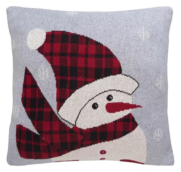 Dekoračný návlek pletený DESIGN snehuliak 45x45 cm