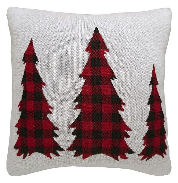 Dekoračný návlek pletený DESIGN stromy káro 45x45 cm