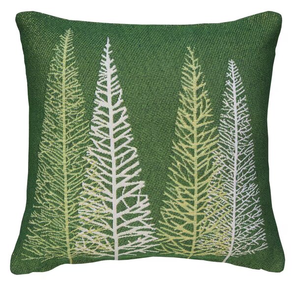 Dekoračný návlek MOTIV LUREX stromčeky zelená 40x40 cm