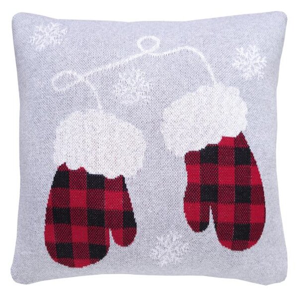 Dekoračný návlek pletený DESIGN káro palčiaky 45x45 cm