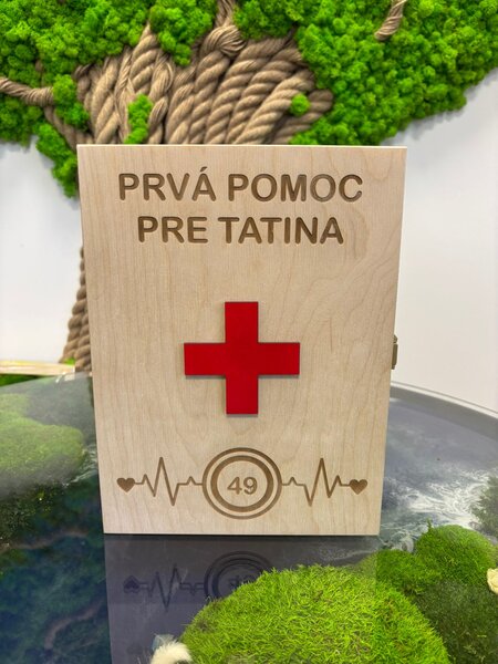 Drevená krabička - prvá pomoc