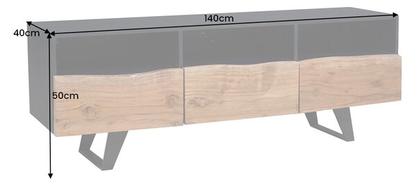 Dizajnový TV stolík Maalik 140 cm akácia