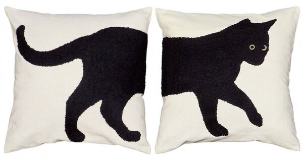 Dekoračný návlek BLACK CAT - set 2 ks 45x45 cm