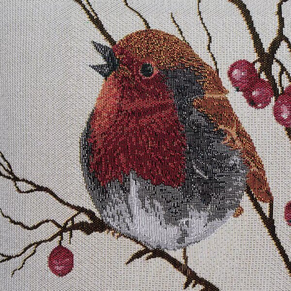 Dekoračný návlek MOTIV vtáčik smotanová 40x40 cm
