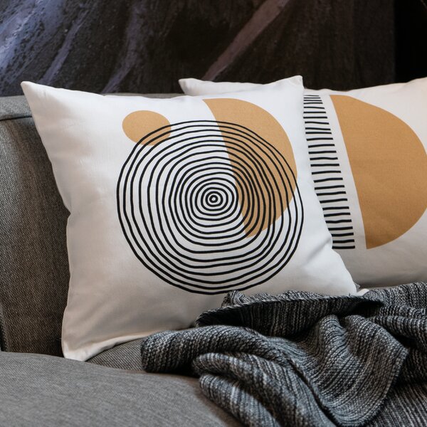 Dekoračný návlek DEKORO big spiral smotanová 45x45 cm
