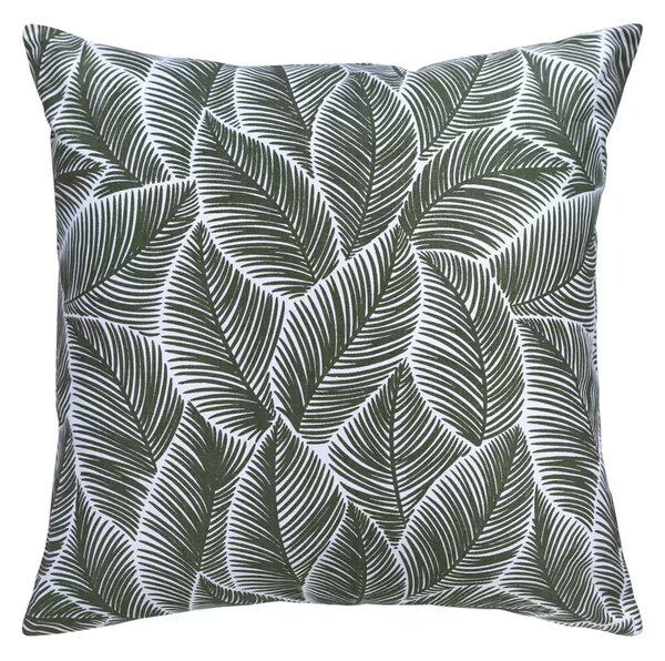 Dekoračný návlek NORD listy khaki 45x45 cm