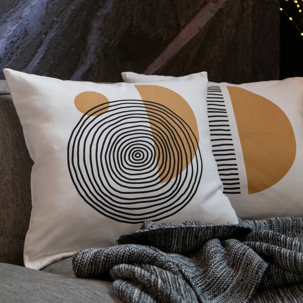 Dekoračný návlek DEKORO big spiral smotanová 45x45 cm