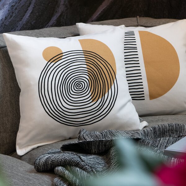 Dekoračný návlek DEKORO big spiral smotanová 45x45 cm