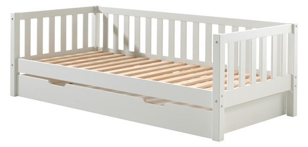 Biela detská posteľ z borovicového dreva s výsuvným lôžkom s roštom 90x200 cm Fritz – Vipack