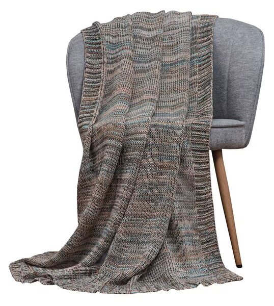 Deka pletená MELANGE LUREX melír pastelová 130x190 cm