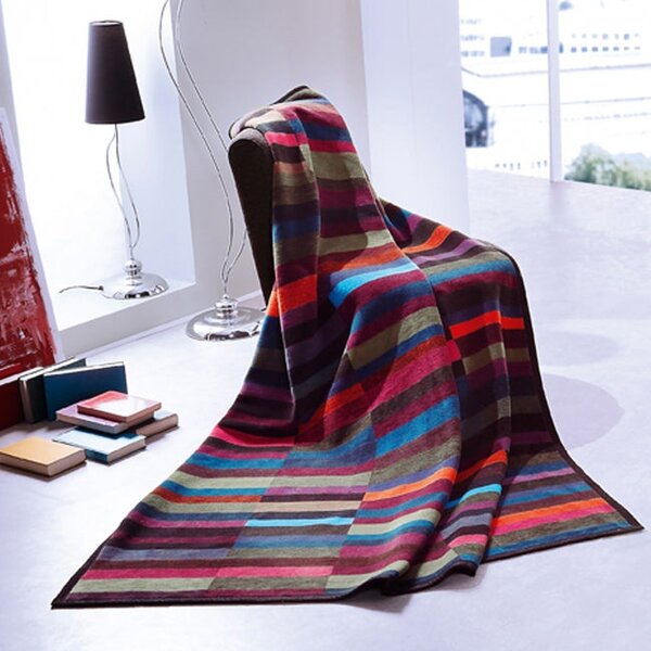 Deka VELURO multi pruhy pestrá 150x200 cm