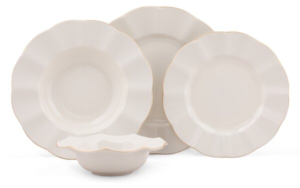 ASIR Porcelánová jedálenská súprava 24 ks GOLD krémovo zlatá