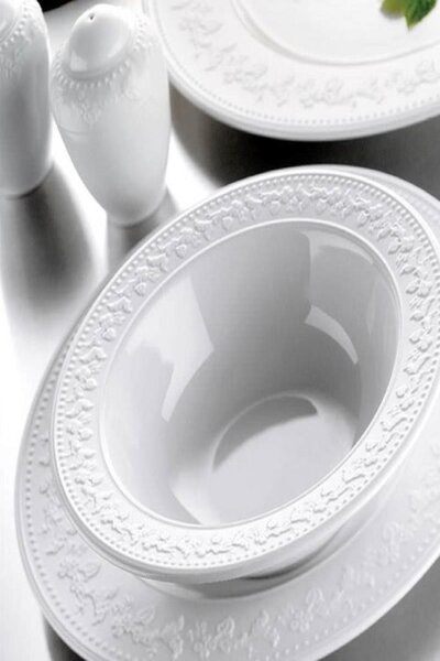 ASIR Porcelánová jedálenská súprava 24 ks RUSTIK LEAF biela