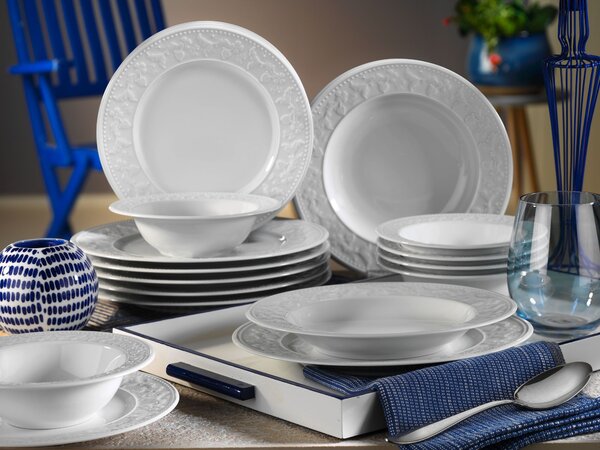 ASIR Porcelánová jedálenská súprava 24 ks RUSTIK LEAF biela