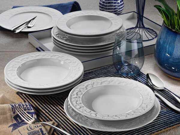 ASIR Porcelánová jedálenská súprava 24 ks RUSTIK LEAF biela