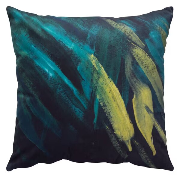 Dekoračný návlek VELVET flame tyrkysová žltá 50x50 cm