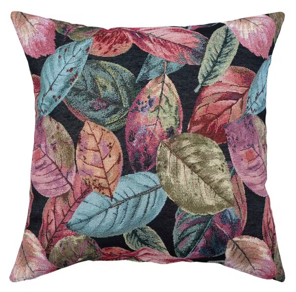 Dekoračný návlek SOFA leaves čierna 45x45 cm
