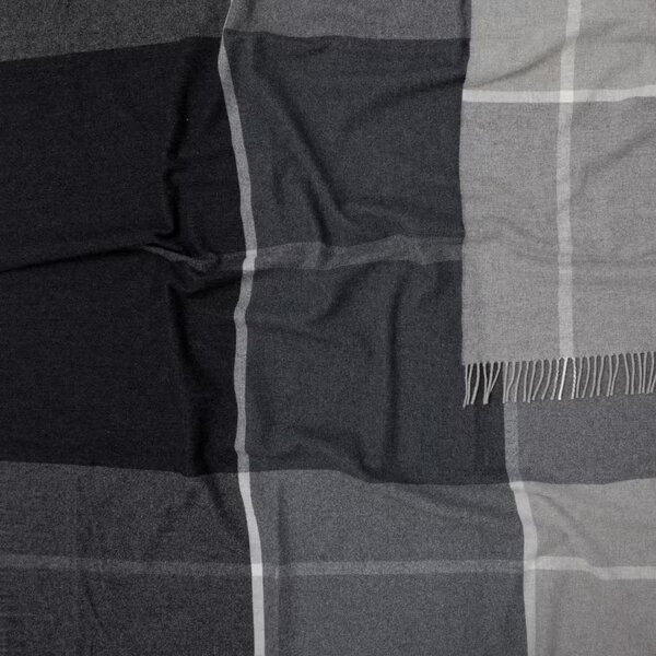 Deka vlnená DELI WOOL kocka sivá 130x180 cm