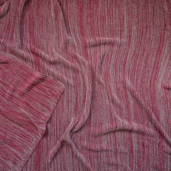 Deka pletená MELANGE LUREX melír červená strieborná 130x190 cm