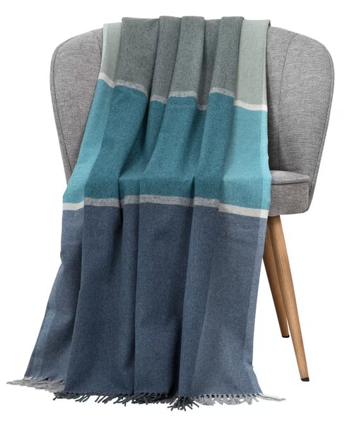 Deka vlnená DELI WOOL kocka tyrkysová 130x180 cm