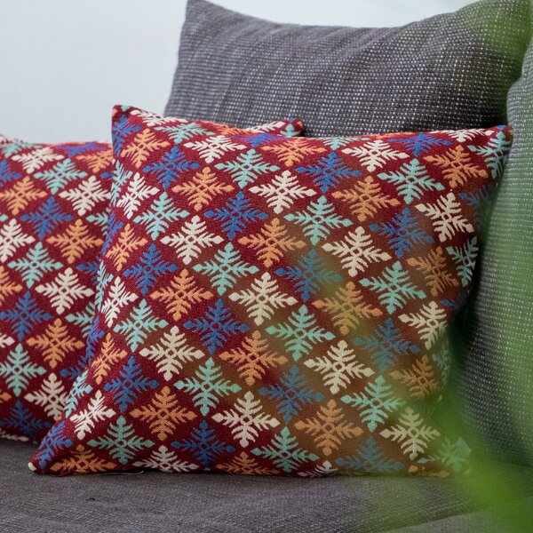 Dekoračný návlek MOTIV kosoštvorce vínová modrá 45x45 cm