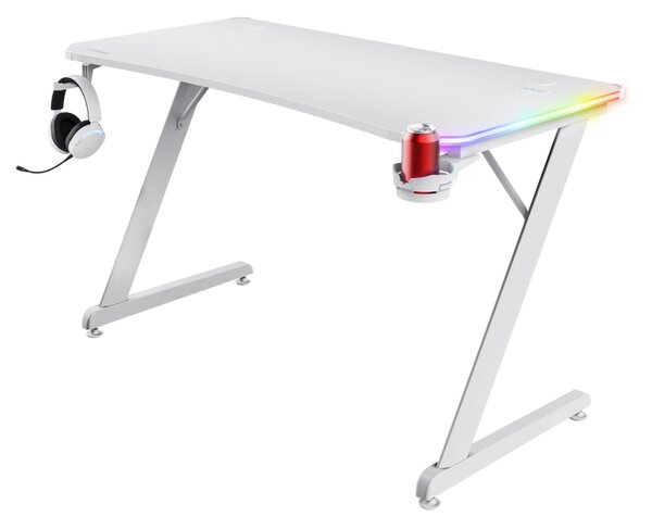 Trust GXT 709W LUMINUS RGB desk White 25328 - Hráčsky stôl