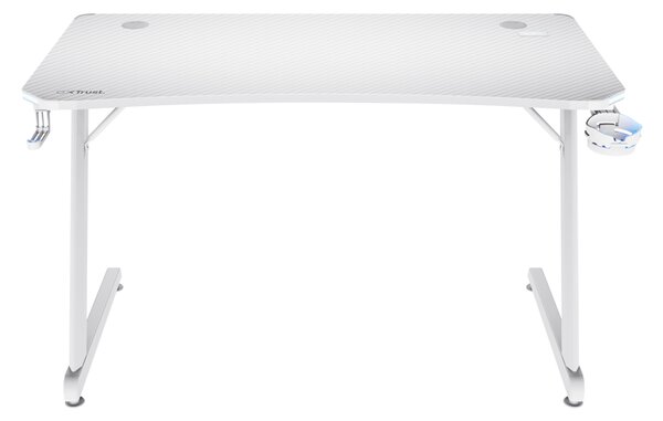 Trust GXT 709W LUMINUS RGB desk White 25328 - Hráčsky stôl