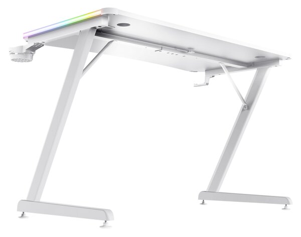 Trust GXT 709W LUMINUS RGB desk White 25328 - Hráčsky stôl