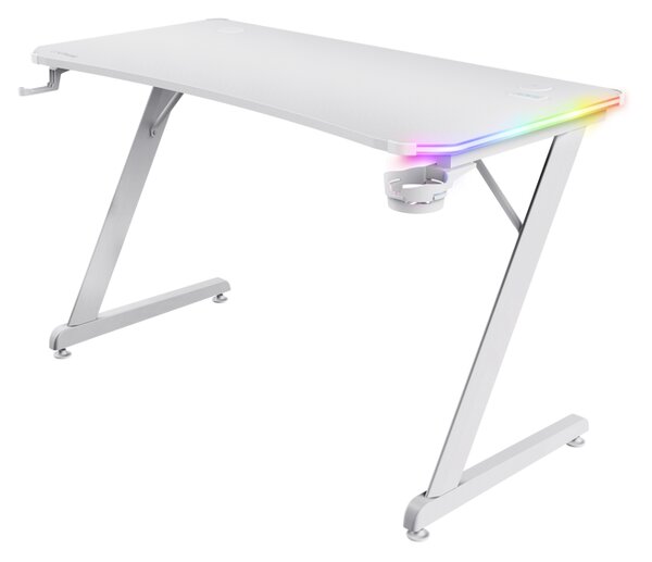 Trust GXT 709W LUMINUS RGB desk White 25328 - Hráčsky stôl