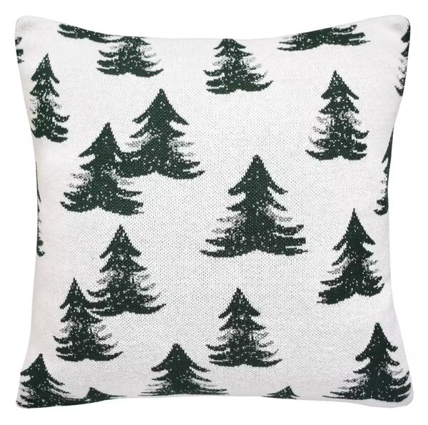 Dekoračný návlek pletený DESIGN LUREX les zelená strieborná 45x45 cm