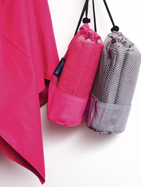 Rýchloschnúca osuška FITNESS BAG ružová 70x140 cm