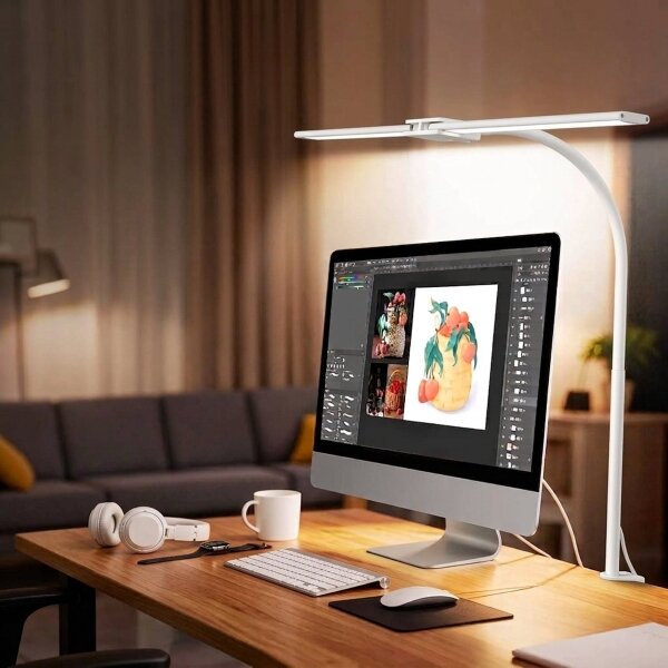Top Light - LED stmievateľná stolná lampa so svorkou LYRA LED/18W/230V 3000-6500K biela