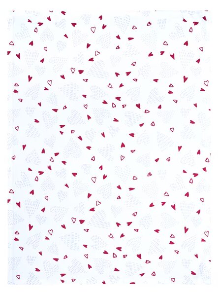 Utierka DEKORO srdiečka biela, červená 50x70 cm