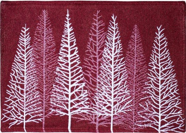 Prestieranie MOTIV LUREX stromčeky červená 32x48 cm