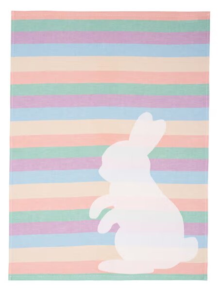 Utierka DESIGN králiček pruhy biela pastelová 50x70 cm