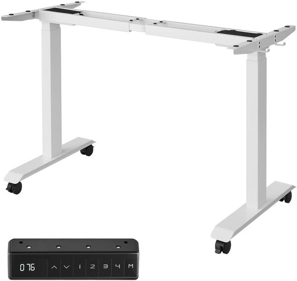 SONGMICS Nastaviteľný elektrický rám stola 107-175 cm biely