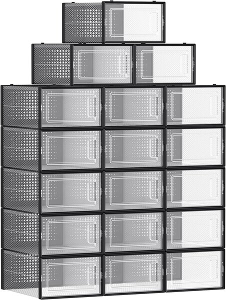 SONGMICS Úložné boxy priehľadné 18 ks