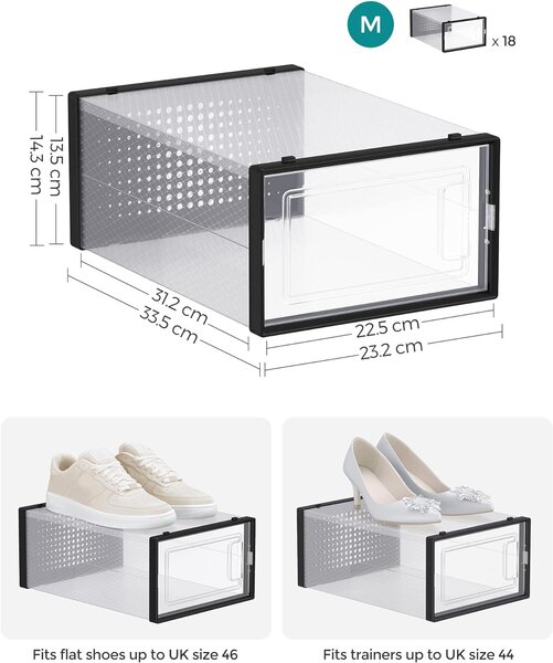 SONGMICS Úložné boxy priehľadné 18 ks