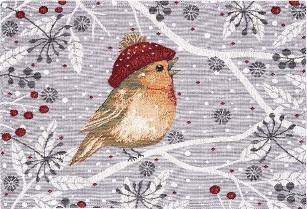 Prestieranie MOTIV listy, bobule, vtáčik 32x48 cm