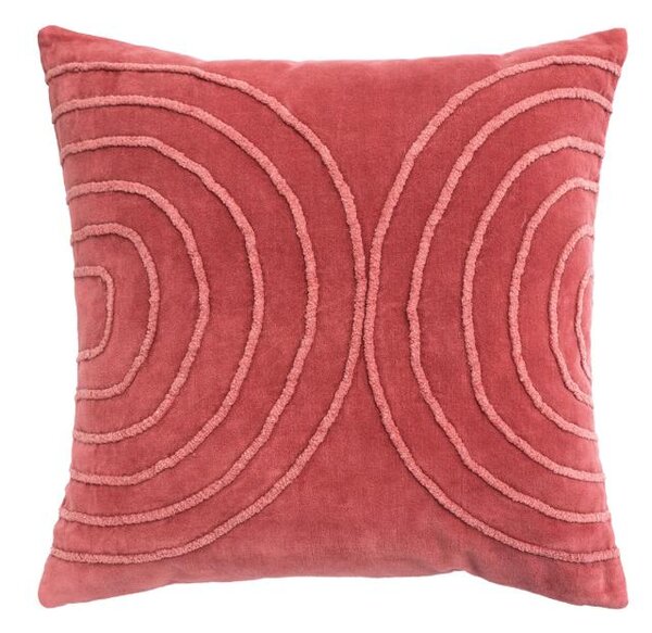 Dekoračný návlek COTTON VELVET polkruhy tehlová 45x45 cm