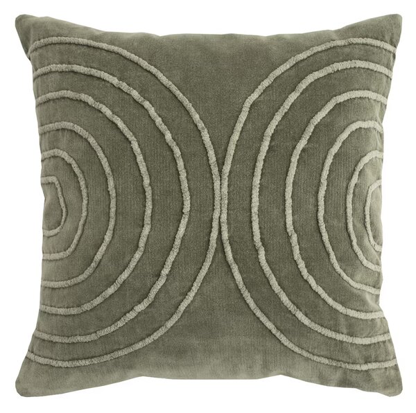Dekoračný návlek COTTON VELVET polkruhy zelená 45x45 cm