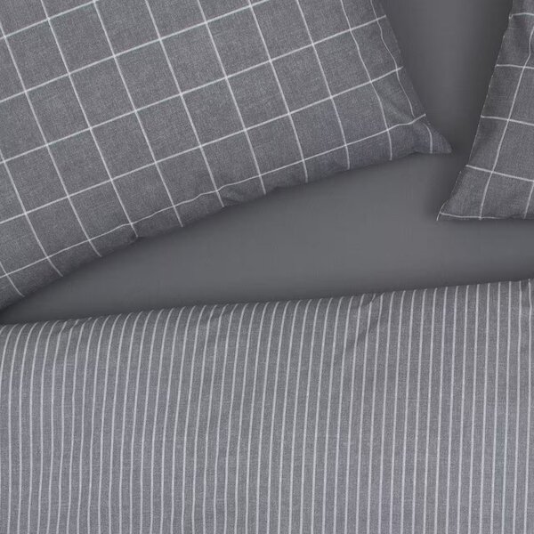 Obliečky KLASIK kocka prúžok Štandardný 1x paplón 140x200 + 1x vankúš 70x90 cm
