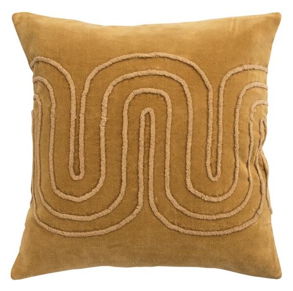Dekoračný návlek COTTON VELVET meandry okrová 45x45 cm
