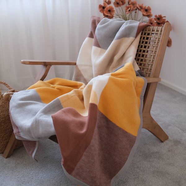 Deka VELURO trapezo multi hrdzavá hnedá 150x200 cm