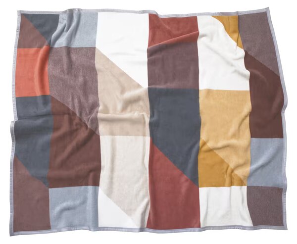Deka VELURO trapezo multi hrdzavá hnedá 150x200 cm