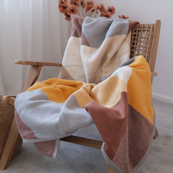 Deka VELURO trapezo multi hrdzavá hnedá 150x200 cm