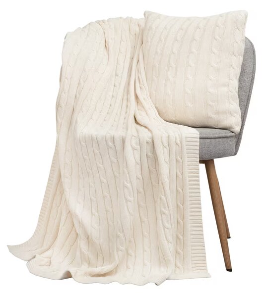 Deka pletená IMPERIAL smotanová 130x190 cm